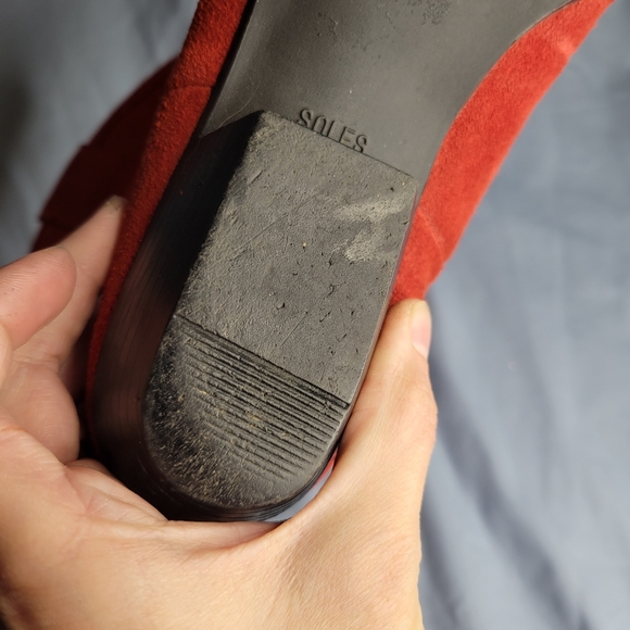 Women's Red suede Leather cowgirl boots - Picture 11 of 15